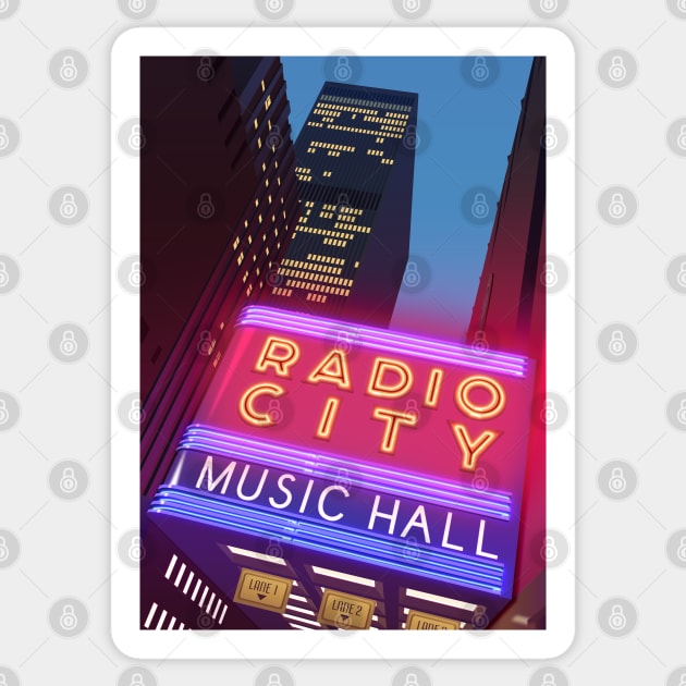 Radio City Music Hall Sticker by adam@adamdorman.com